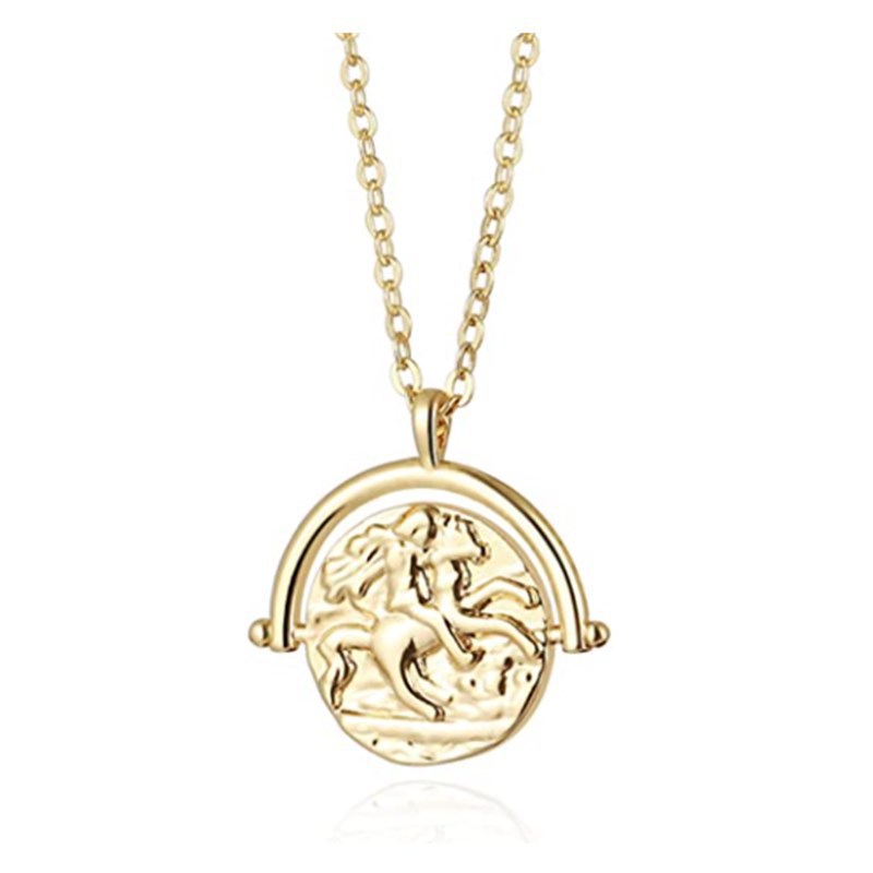 Cross-Border Amazon Hot Sale Daikin Medal Moon and XINGX Pendant Necklace Minimalist Sweater Chain Jewelry Ornament