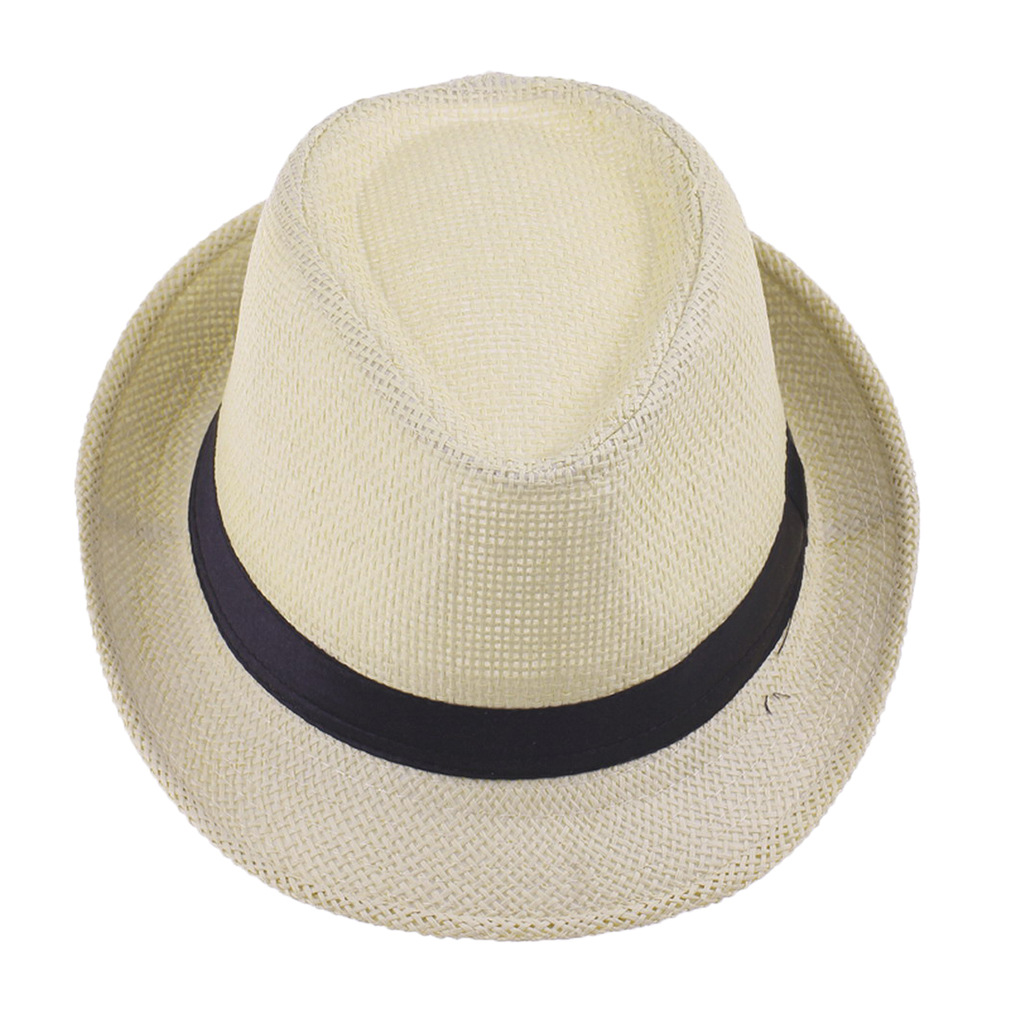 Parent-Child Summer Sun Protection Hat Men's Straw Children's Top Hat Fedora Hat Summer Sun Protection Straw Hat Outdoor Men's British