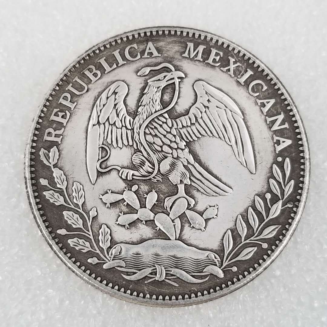 加厚大直径45mm1882墨西哥老鹰叨蛇鹰洋铜芯纪念币仿古银元工艺品