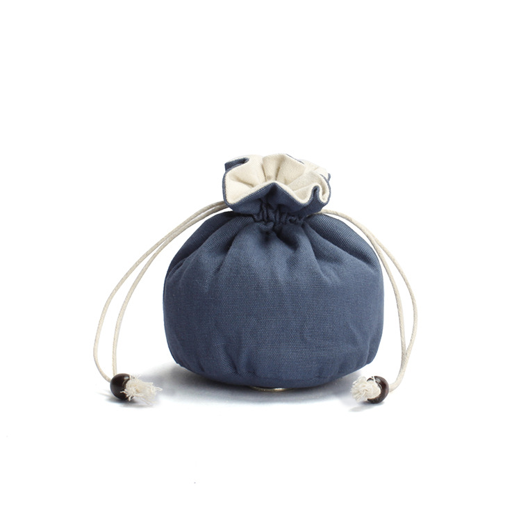 彩色圆底超软加棉珠宝古玩麻布收纳袋防撞保护束口袋