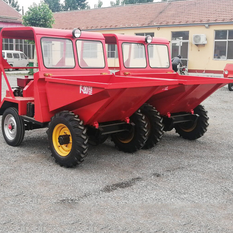 前卸式翻斗蹦蹦车 铁棚柴油四轮工程车 前卸小型装载机小铲车
