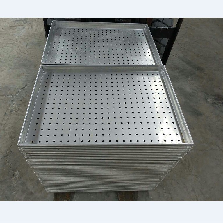 厂家批发不锈钢方盘 长方形托盘肠粉冲孔烧烤盘 蒸馒头米饭蒸盘