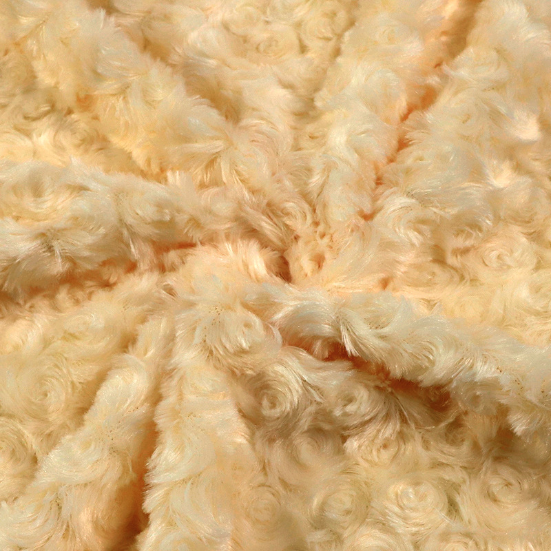 柔软玫瑰绒 拧花pv绒舒适磨毛玩具毛毯面料 服装布料 厂商供应