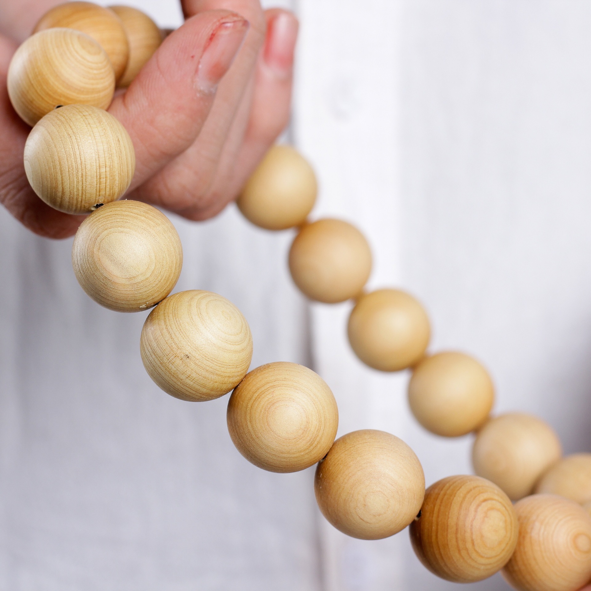 崖柏素珠手持车挂 太行崖柏佛珠手串2.0念珠手链 汽车后视镜饰品