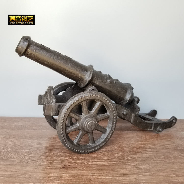 铁大炮模型摆件红衣大炮风水铁炮铁车炮家居工艺饰品摆件复古饰品