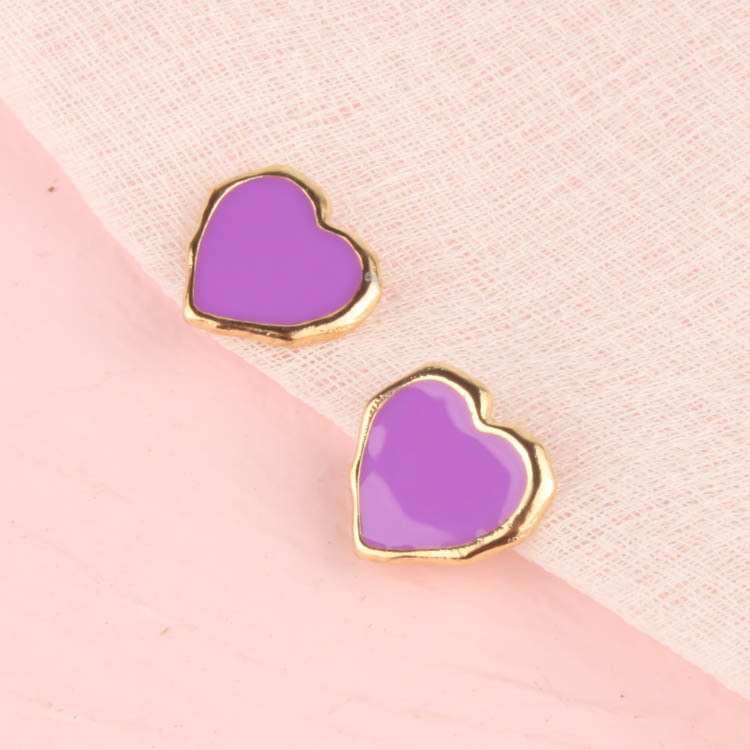 甜美紫色系耳环女简约小清新花朵耳钉森系梦幻香芋紫耳坠925银针