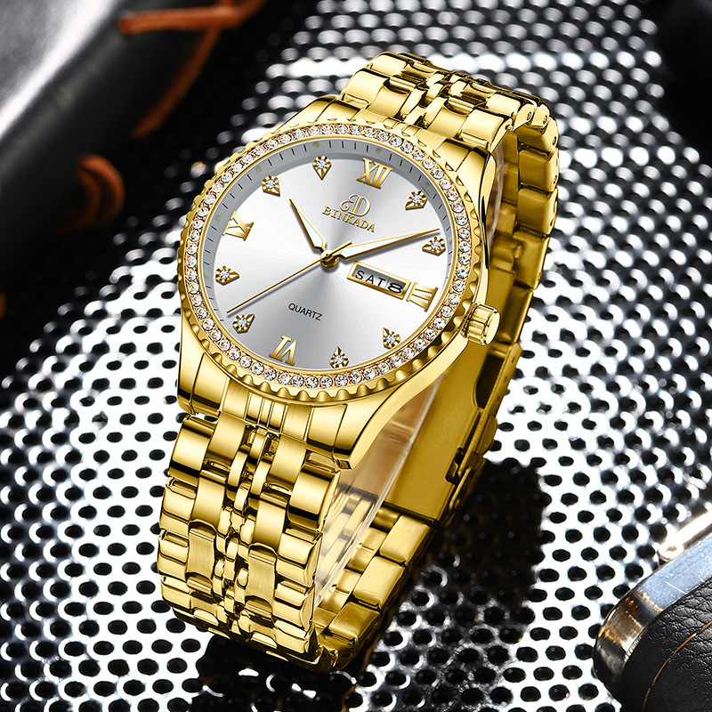 正品宾卡达手表男士时尚非机械表全自动防水电子金表钢带厂家批发