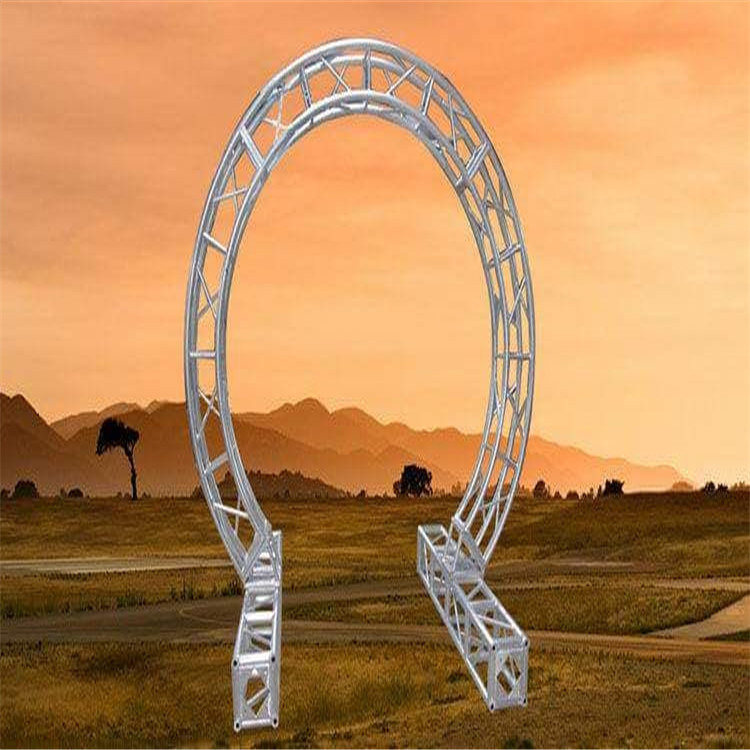 广州定制圆形展示架 婚庆拱门半圆桁架铝合金弧形架心形演出架
