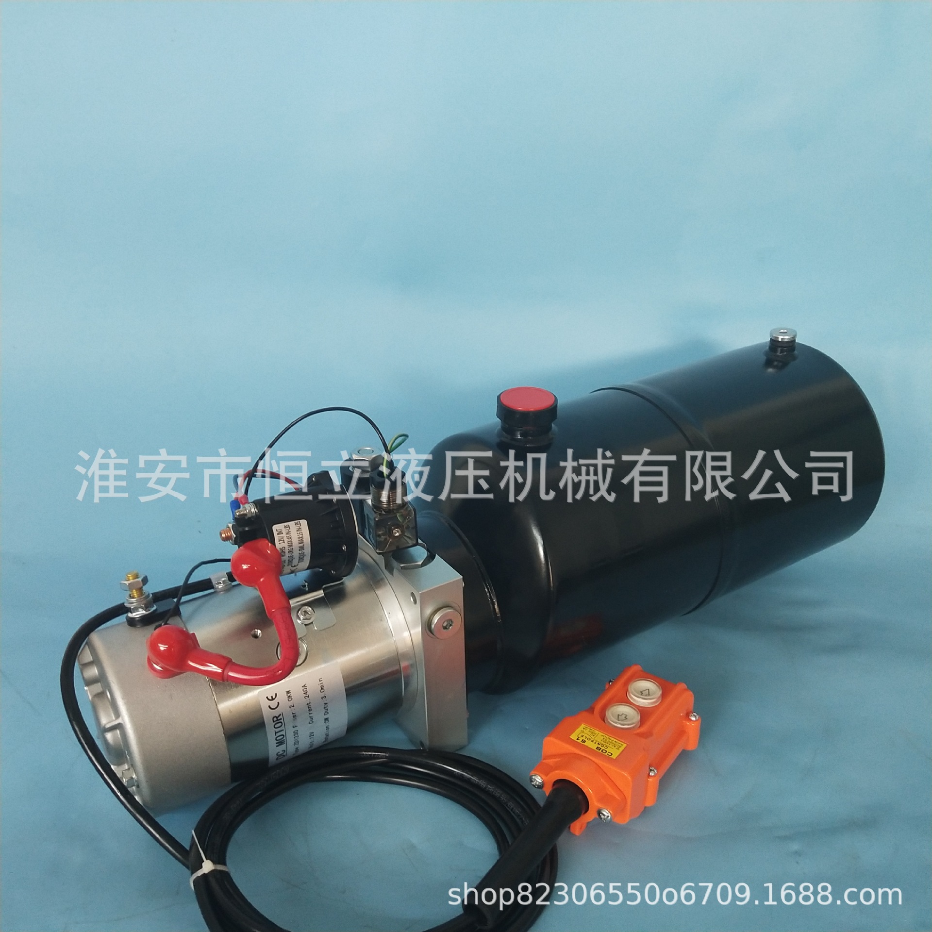 12v24v单作用油缸小型液压泵站油泵动力单元三轮车改装升降平台