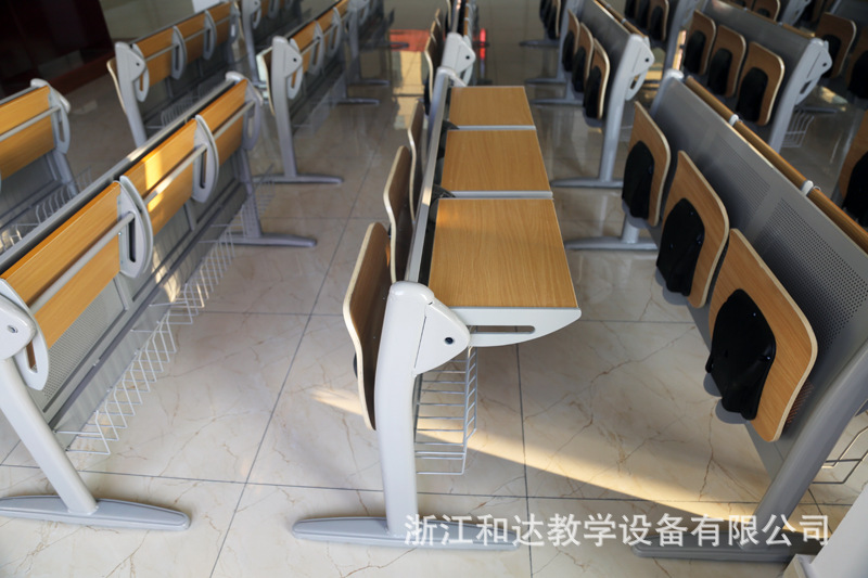 阶梯教室课桌椅连体椅学生会议室移动排椅开会连体椅礼堂排椅批发