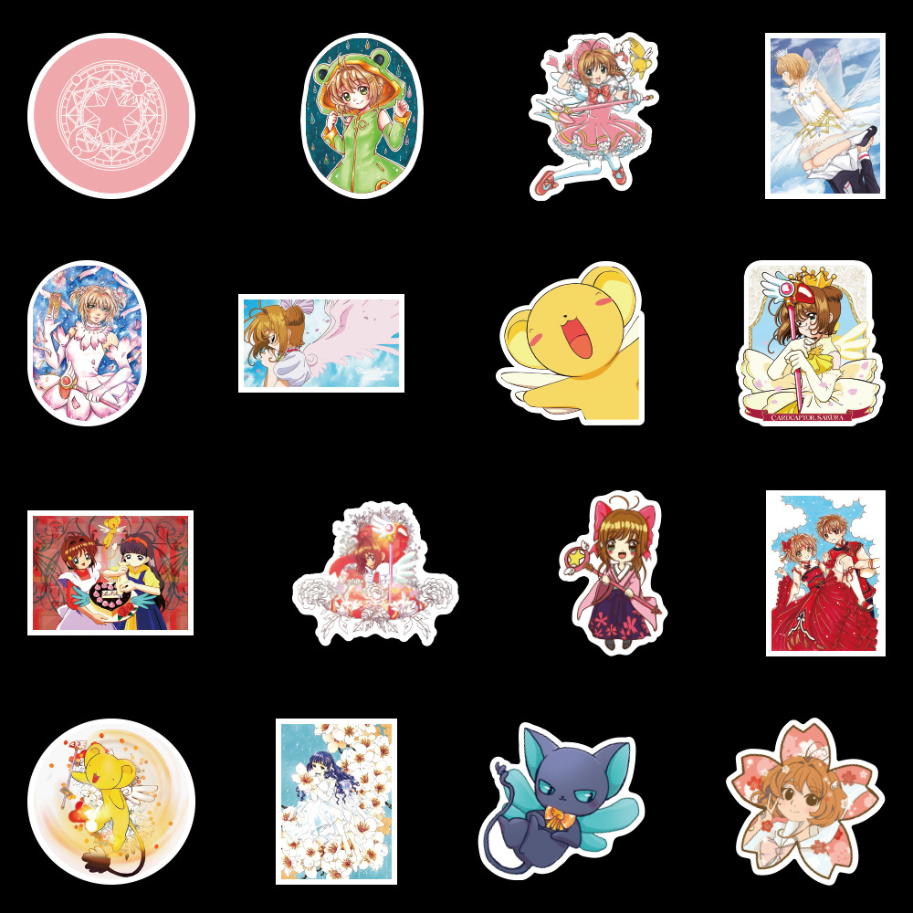 100张动漫周边魔卡少女樱日漫涂鸦贴纸 行李箱 电脑贴画防水可定