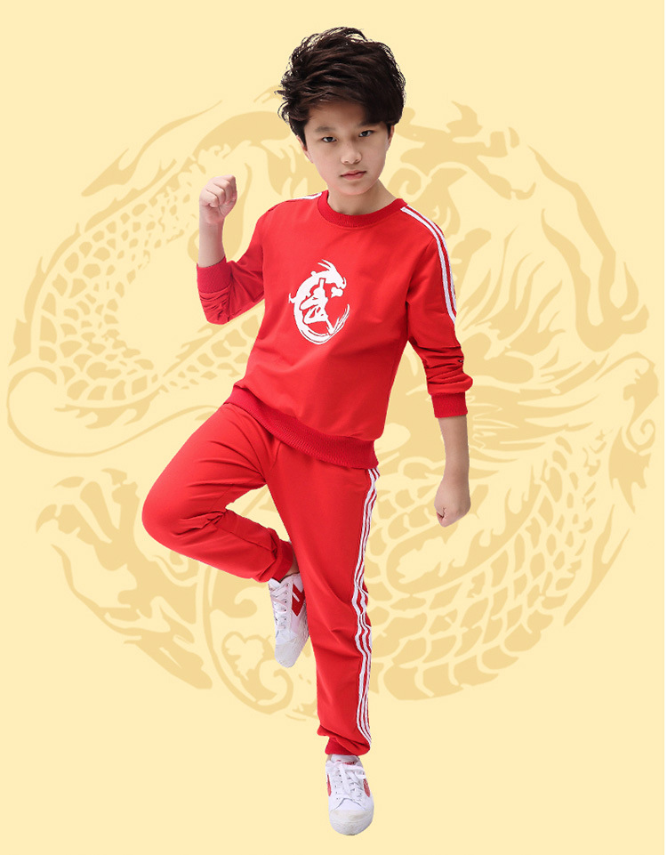 儿童武术散打服装男童搏击格斗训练衣服拳击服秋季长袖练功服套装