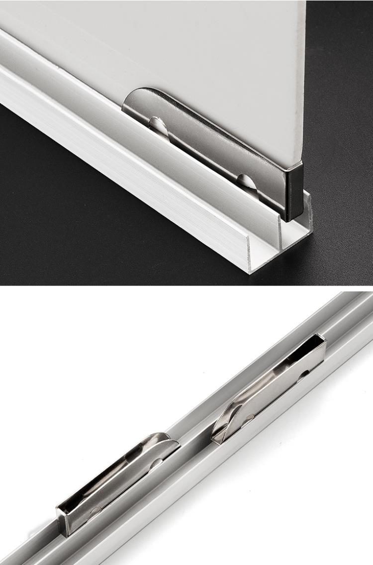 加厚5mm玻璃滑轨山字型双槽轨道玻璃推拉移门滑轮轨道书柜橱柜轨