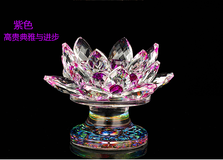 Factory Direct Sales Crystal Candlestick Butter Lamp Holder Pilot Lamp Buddha Front Lantern Lotus Ornaments in Stock Wholesale