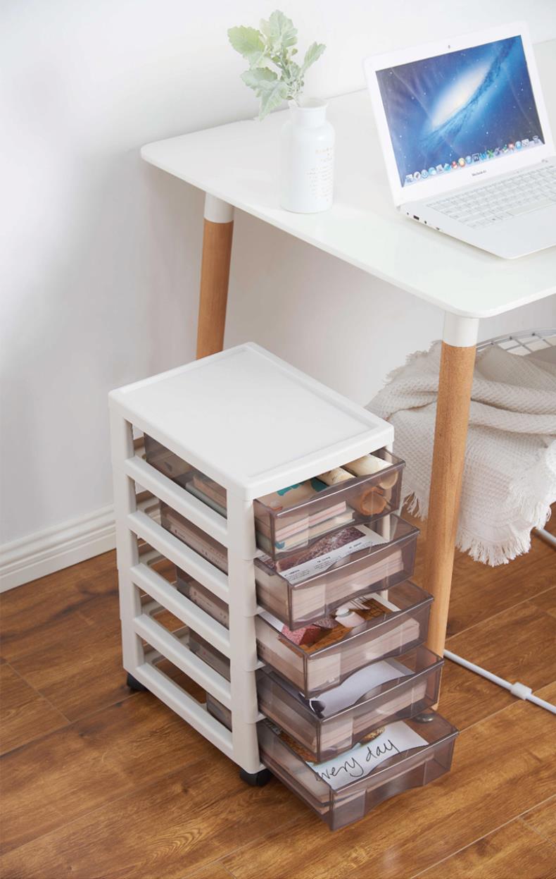 办公室收纳柜抽屉式文件柜书桌下整理箱a4纸整理盒推车多层资料架