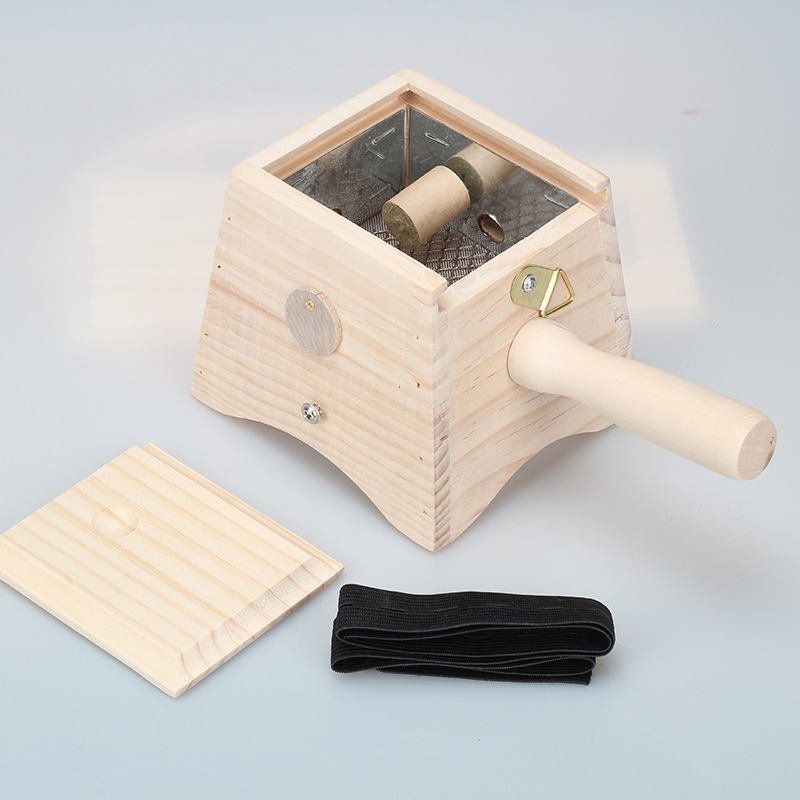 1针木质艾灸盒家用便携式腹部腰部背部随身灸实木弧形木制艾灸盒