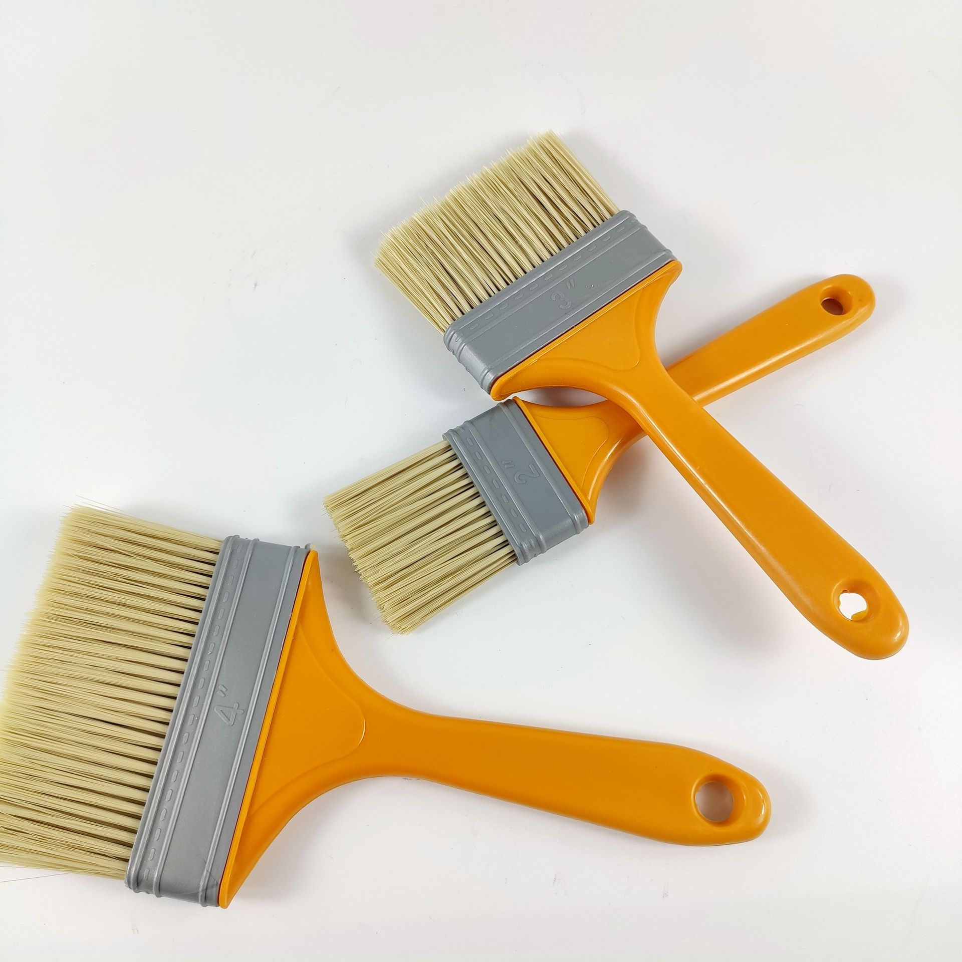 塑料柄4寸植毛油漆刷 黄胶柄植毛刷 塑料全磨尖毛刷 防水刷子