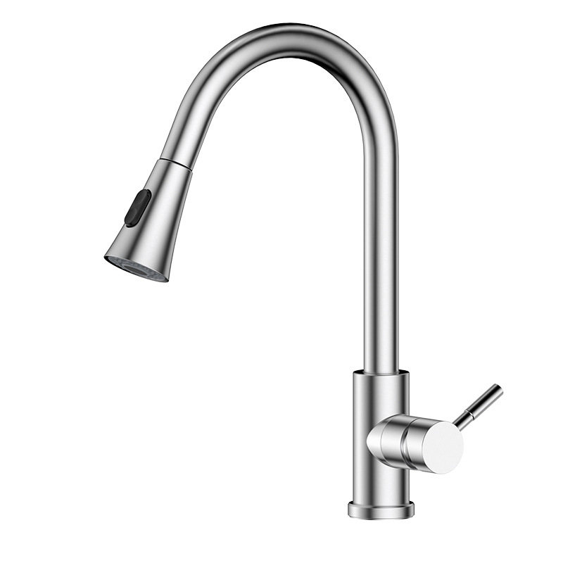 Kitchen Pull Faucet Household Washing Basin Washing Wardrobe Hot and Cold Double Control Universal 304 Stainless Steel Washing Faucet Water Tap