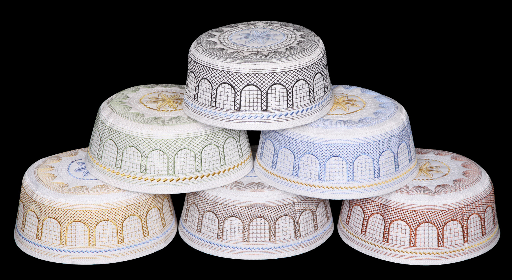 金线满绣回族穆斯林礼拜帽 现货批发/一件代发