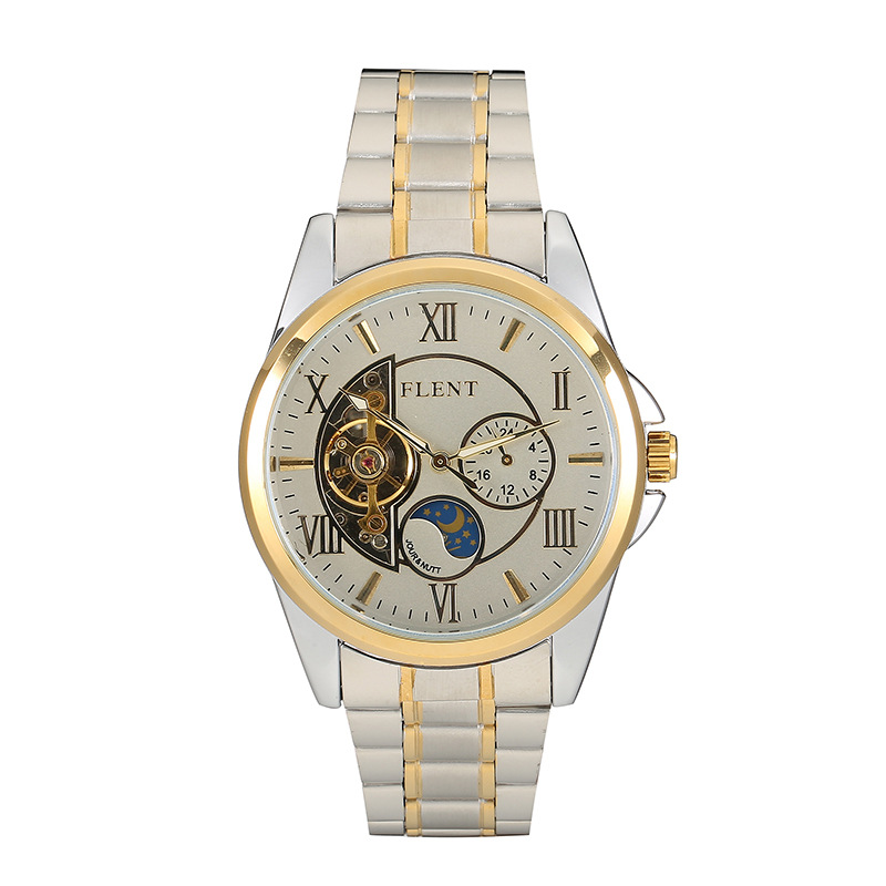 新款时尚flent男士机械腕表商务全自动机械手表飞浪达7023