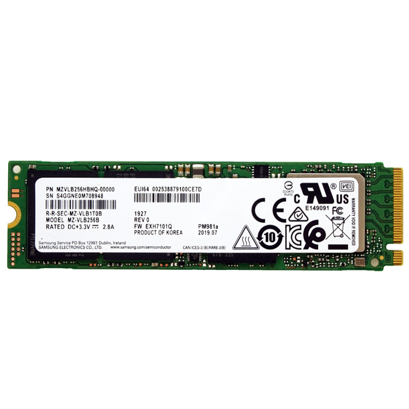 samsung/三星 pm981a 256g 512g 1tb nvme pcie m.2 ssd固态硬盘