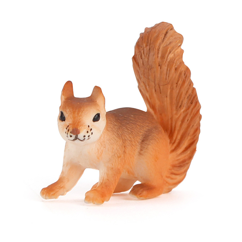 外贸货源仿真野生动物松鼠模型实心静态园林微景观摆件动物手办