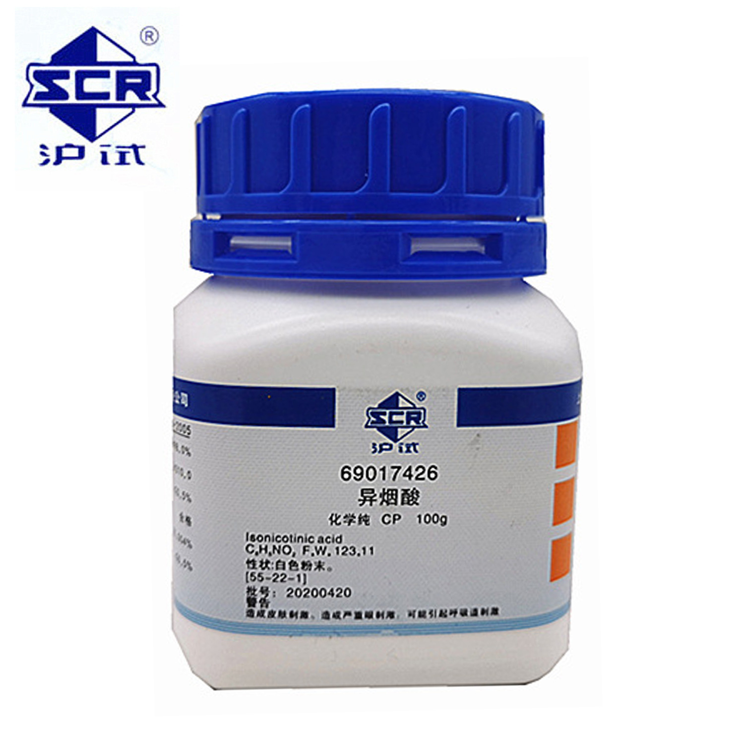 上海国药异烟酸cp化学纯100g化学试剂广东总代现货供应