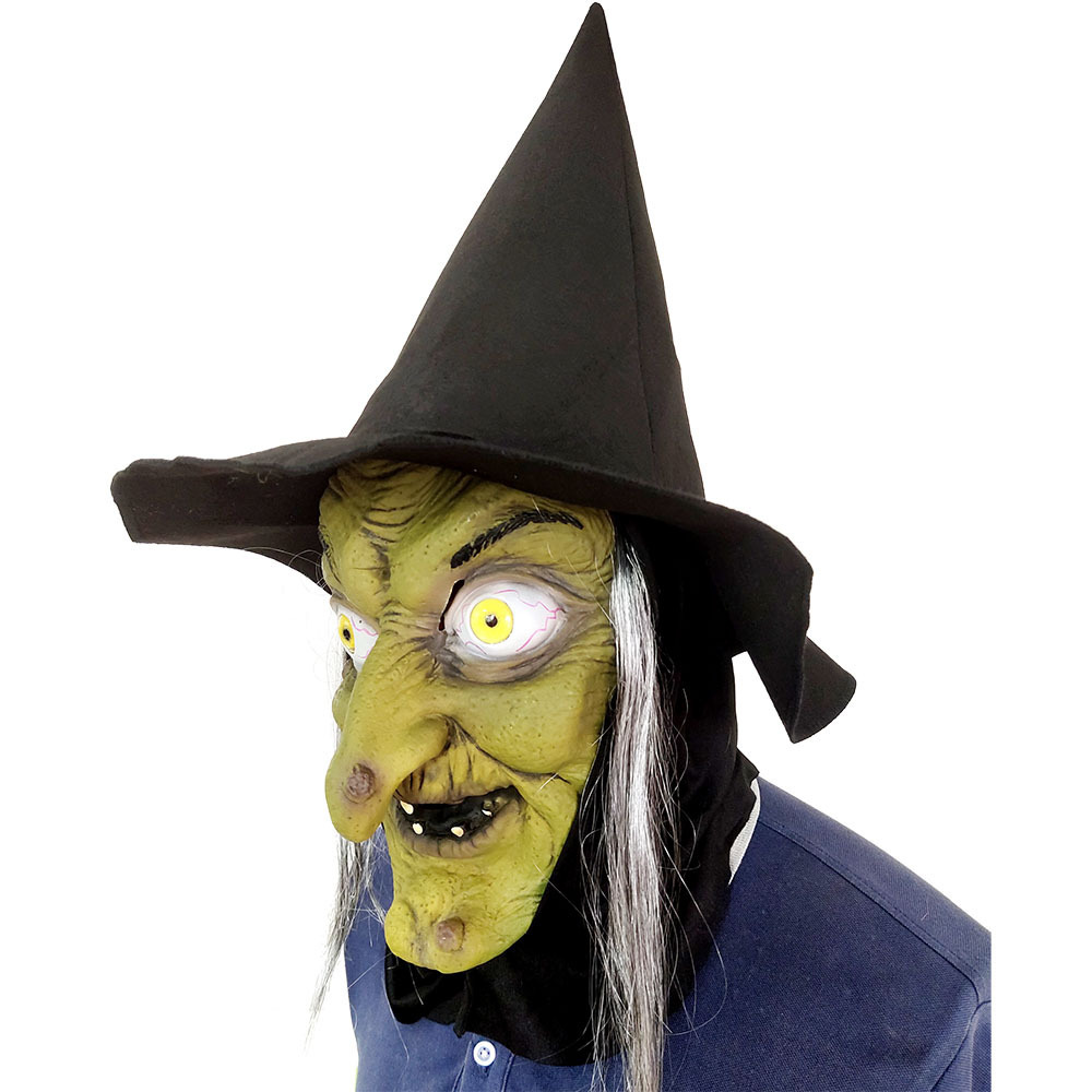 万圣节恐怖女巫面具乳胶头套修女cosplay派对舞会女巫婆面具