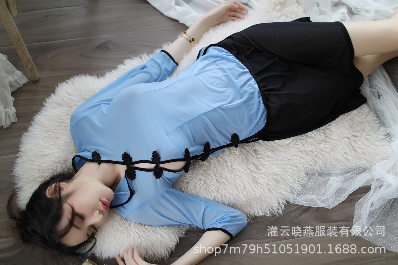 情趣内衣女式民国风性感肚兜制服成人诱惑套装网纱透视装