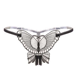 情趣内衣超性感镂空刺绣开裆丁字裤t裤透明免脱女士情趣内裤批发