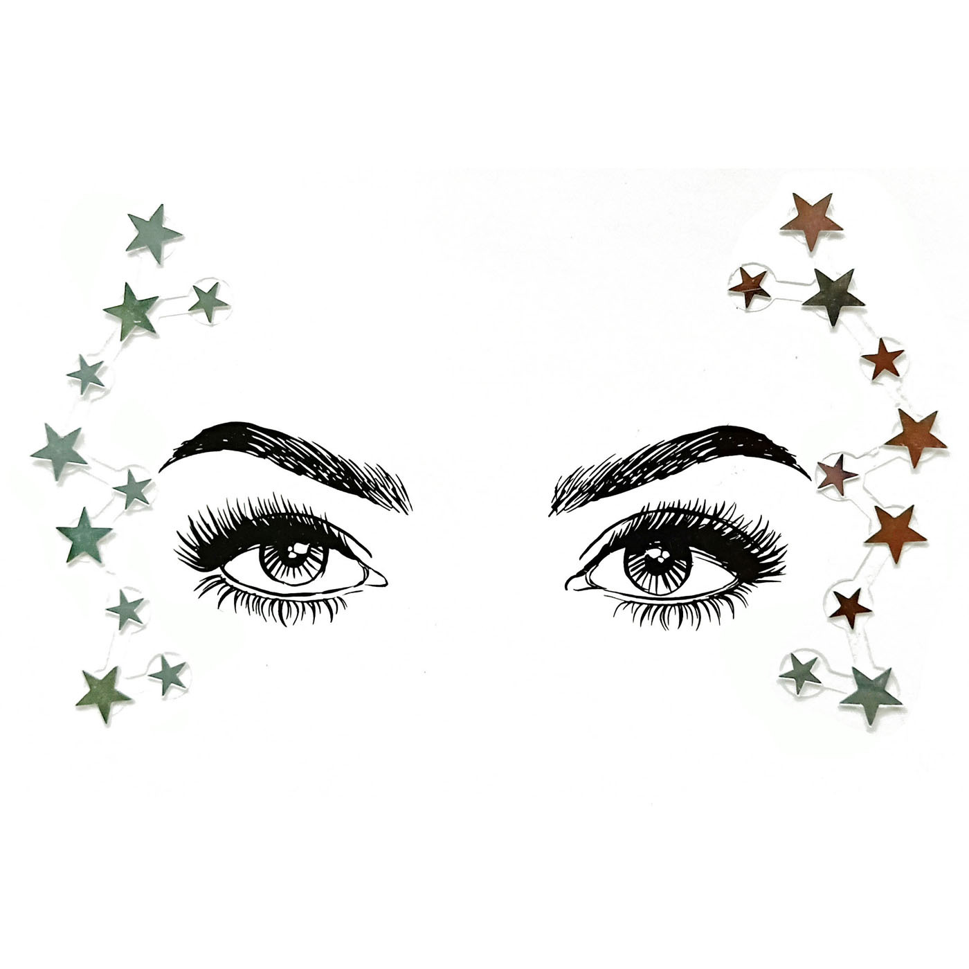 欧美亚克力脸贴 精美树脂脸部贴钻 宝石纹身贴 背胶防水