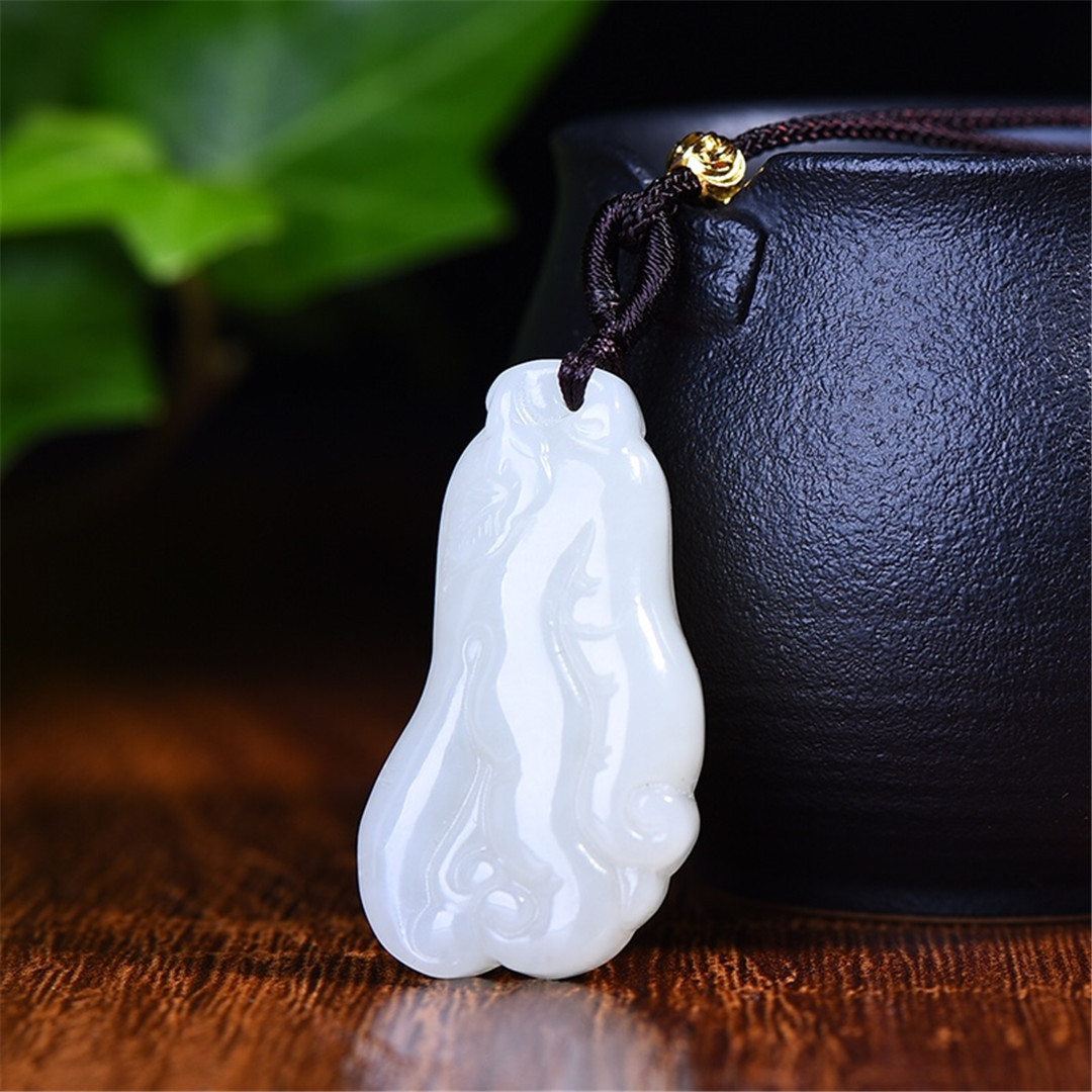 厂家直供和田玉人参吊坠白玉人生如意玉坠男女款玉佩玉器挂件