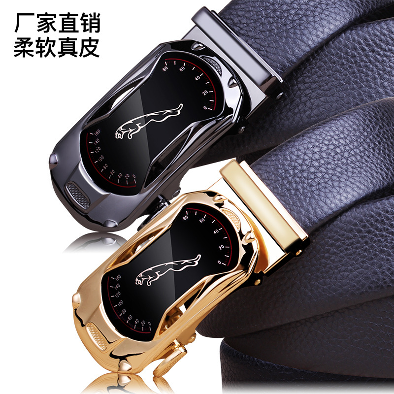 Men's Leather Belt Genuine Leather High-End Automatic Buckle Casual Men's Cowhide Belt Men's Pant Belt Belt Men's Wholesale