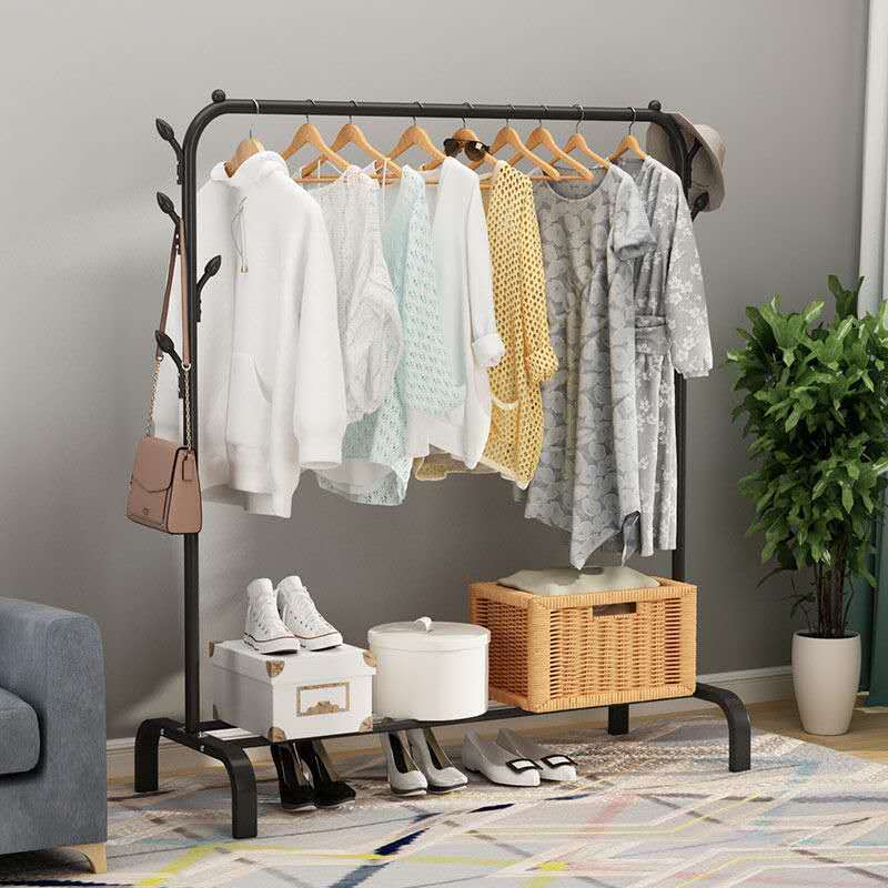 衣帽架简易晾衣架落地家用阳台卧室单双杆杆式晾晒衣架挂衣服架子