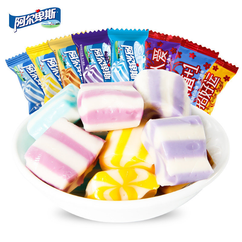 阿尔卑斯多口味牛奶软糖1kg水果味休闲糖果结婚喜糖糖果散装批发