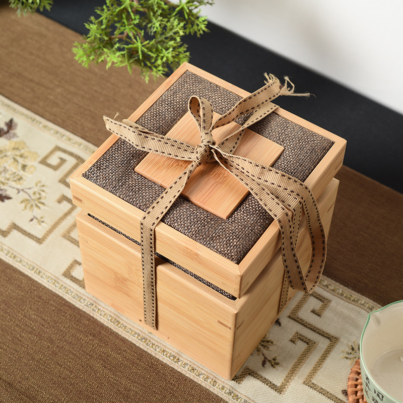 竹盒茶叶木盒木制普洱茶包装礼品盒木质紫砂壶竹盒茶壶包装盒批发