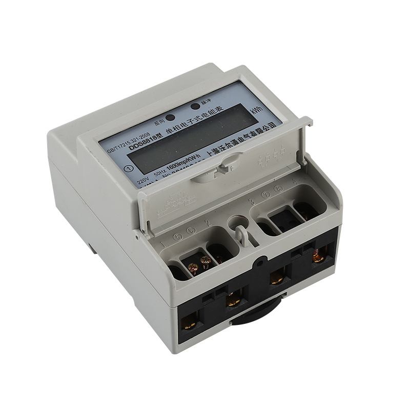 厂家批发1级单相导轨电表液晶数显智能表485通讯4p单相导轨电表
