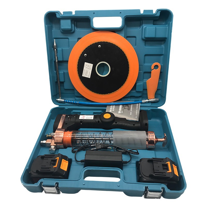 锂电池电动黄油枪充电式工程车注油器全自动挖掘机24v高压黄油机