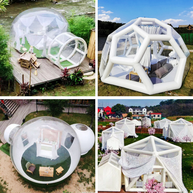 网红透明充气泡泡屋移动球形星空帐篷足球帐篷户外野营名宿度假屋