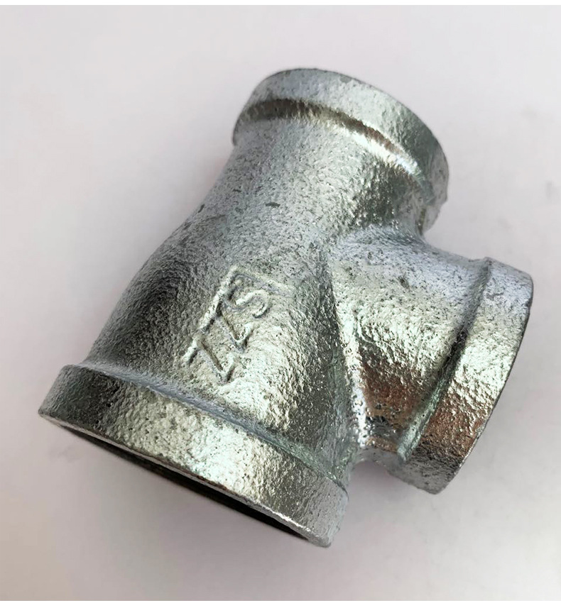 变径三通多规格中大侧大三通镀锌玛钢管件异径丝接中大三通现货