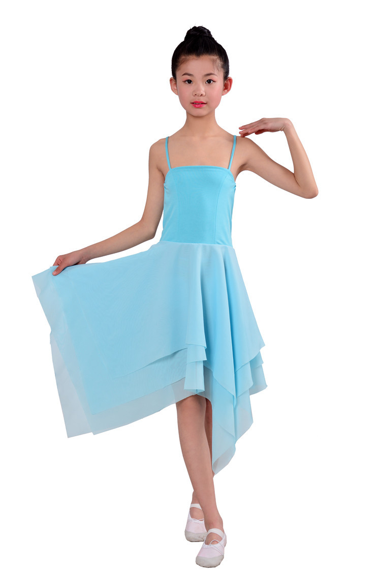 表演服女童吊带舞蹈服装飘逸儿童现代舞凉凉舞蹈裙芭蕾学生演出服