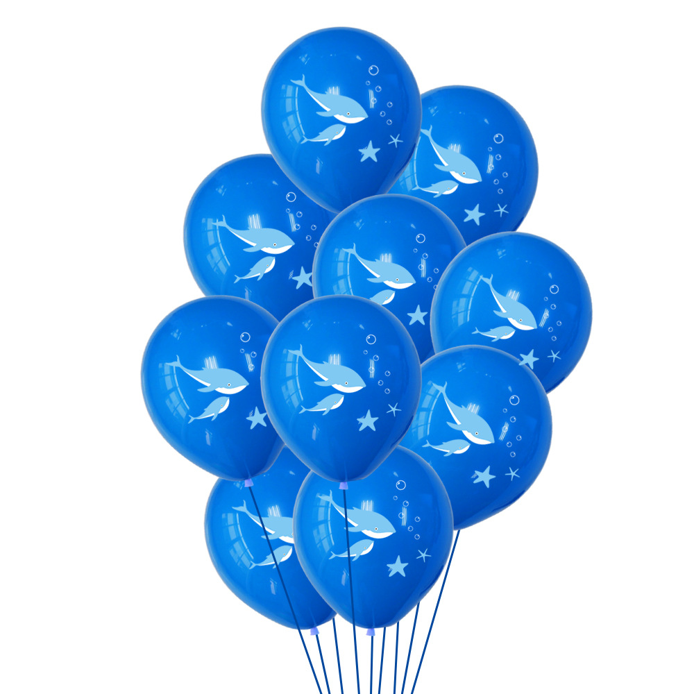 速卖通 海豚波点纸屑气球组合套装 海洋主题儿童儿童生日派对装饰