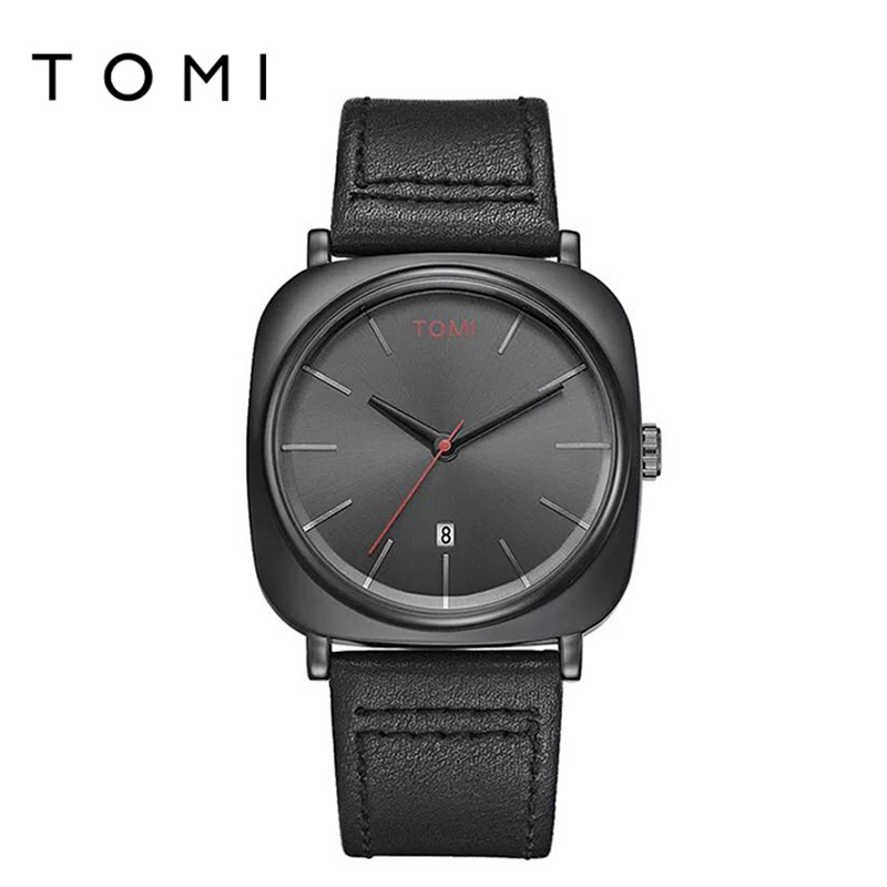 [Factory Direct Supply] Tomi Temi Square Calendar Business Men Non-Mechanical Watch Fashion Korean Style Student's Watch