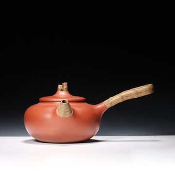 宜兴紫砂茶壶 原矿清水泥 全手工茶具 卢伟萍 唐羽 横把壶 340cc