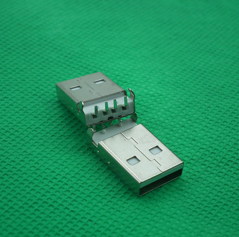 厂家销售usba公插脚白芯沉板卧式20am公座公头插口usb注塑连接器