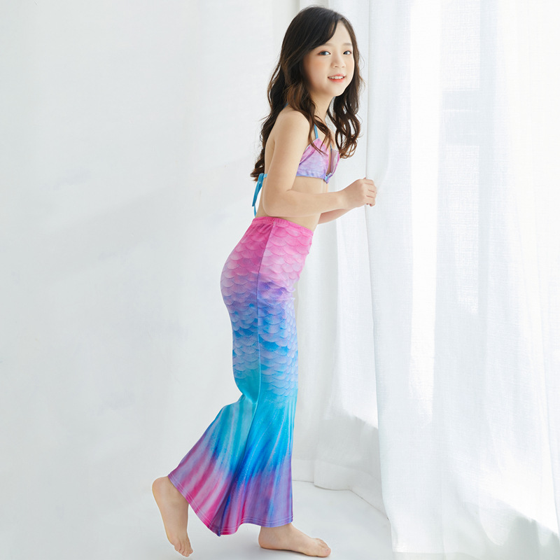 欧美热销美人鱼尾巴 儿童游泳衣比基尼 走路款女童可爱泳装时装