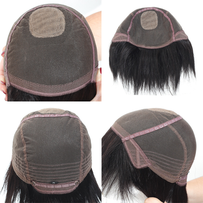 全手织递针真人发头套硬网毛坯发递针头旋男女假发套厂家批发定制