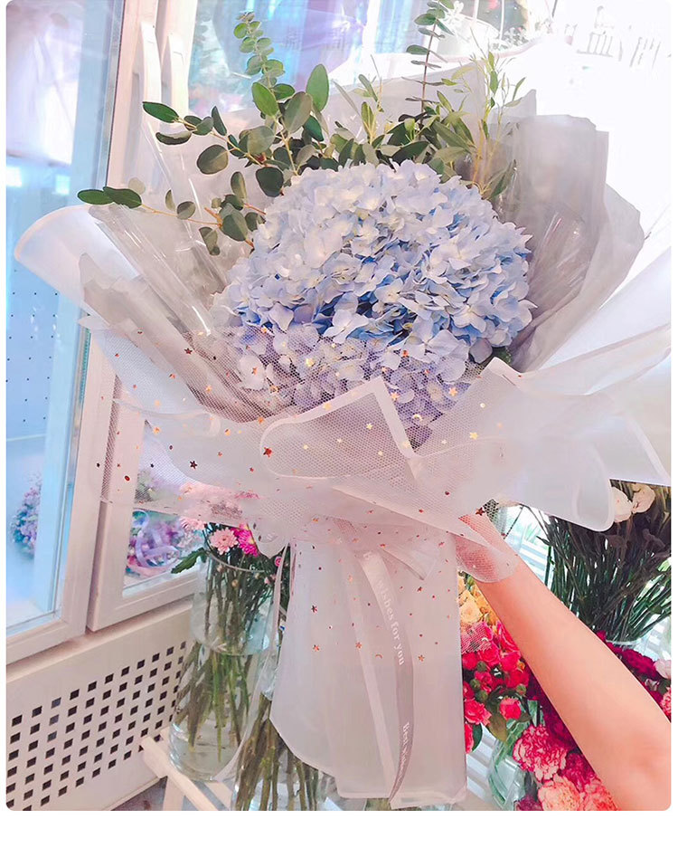 烫金星月纱花束网纱鲜花包装材料花束花艺包装纱网韩式花店包花纸