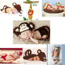 纯手工儿童摄影主题道具服装毛衣宝宝百天照满月婴儿衣服猴子系列