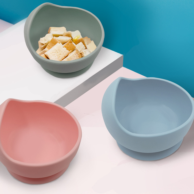 新款硅胶婴儿硅胶碗勺 母婴喂养餐具 吸盘辅食碗 防摔硅胶碗套装